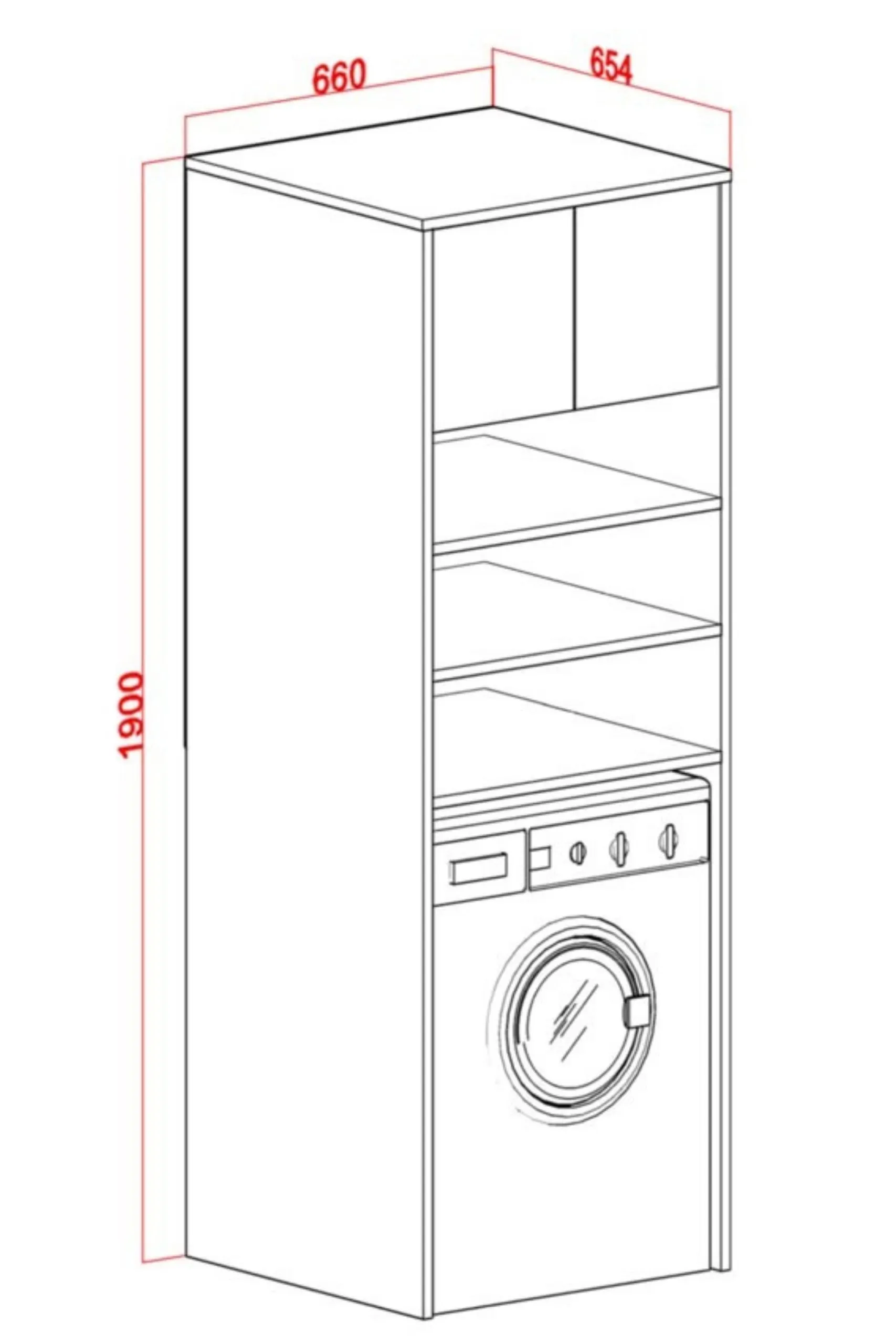 Rudu Lavin Çok Amaçlı Banyo Dolabı – görsel 3
